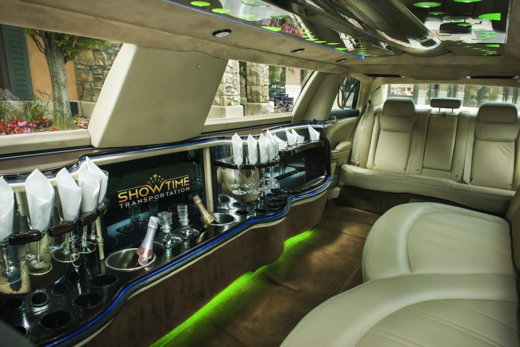 Showtime Transportation White Chrysler 300 Limousine Interior 2